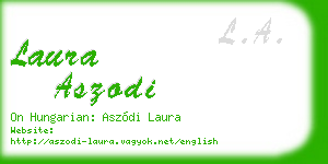 laura aszodi business card